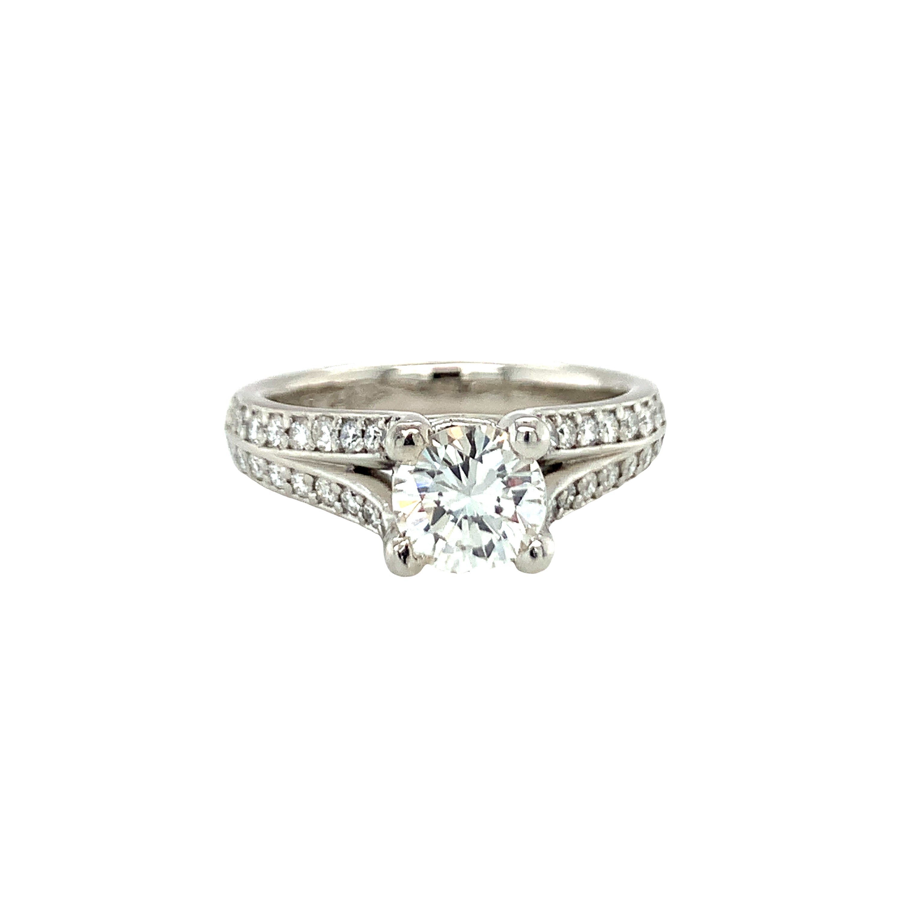 GIA Certified 1 Carat Diamond Platinum Engagement Ring