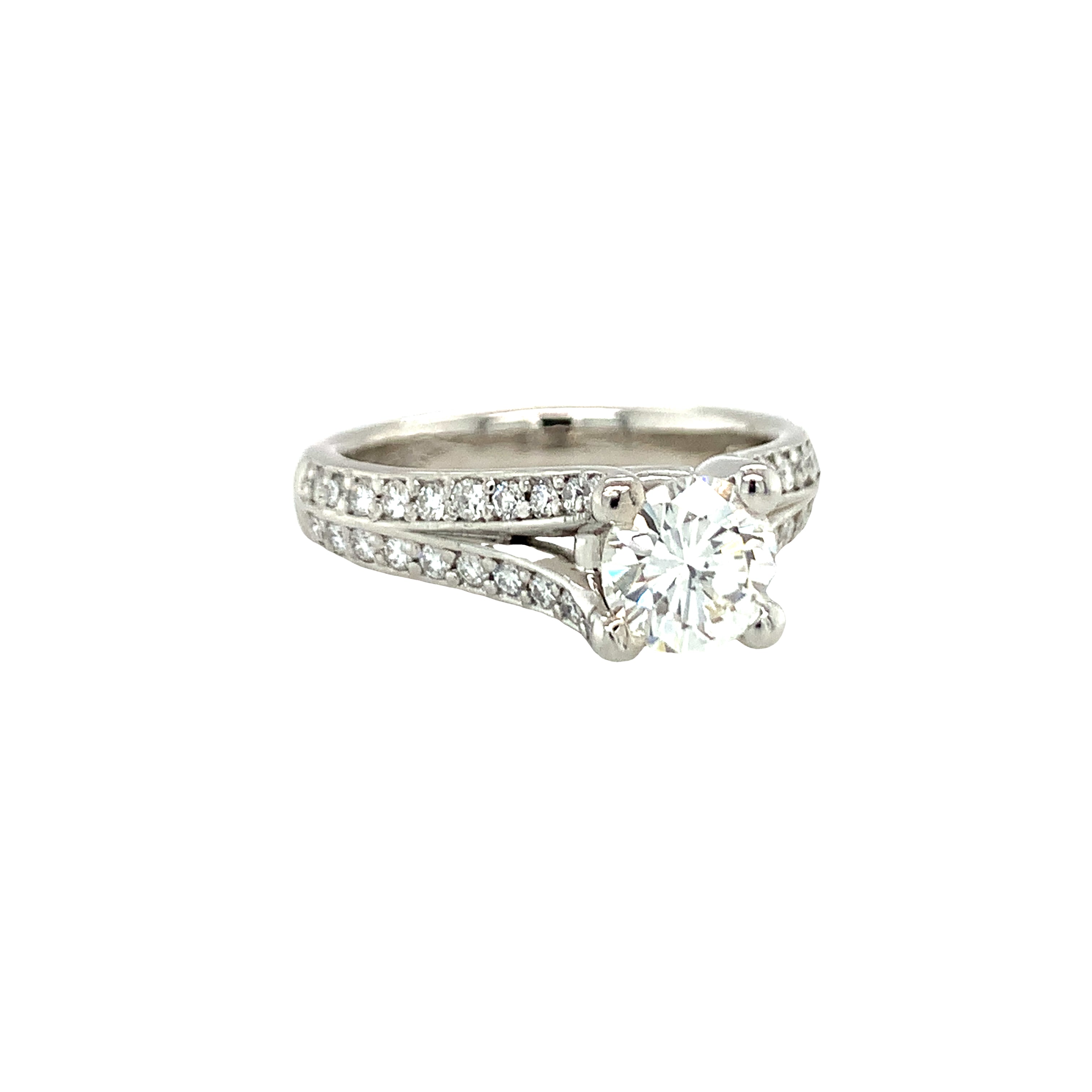 GIA Certified 1 Carat Diamond Platinum Engagement Ring