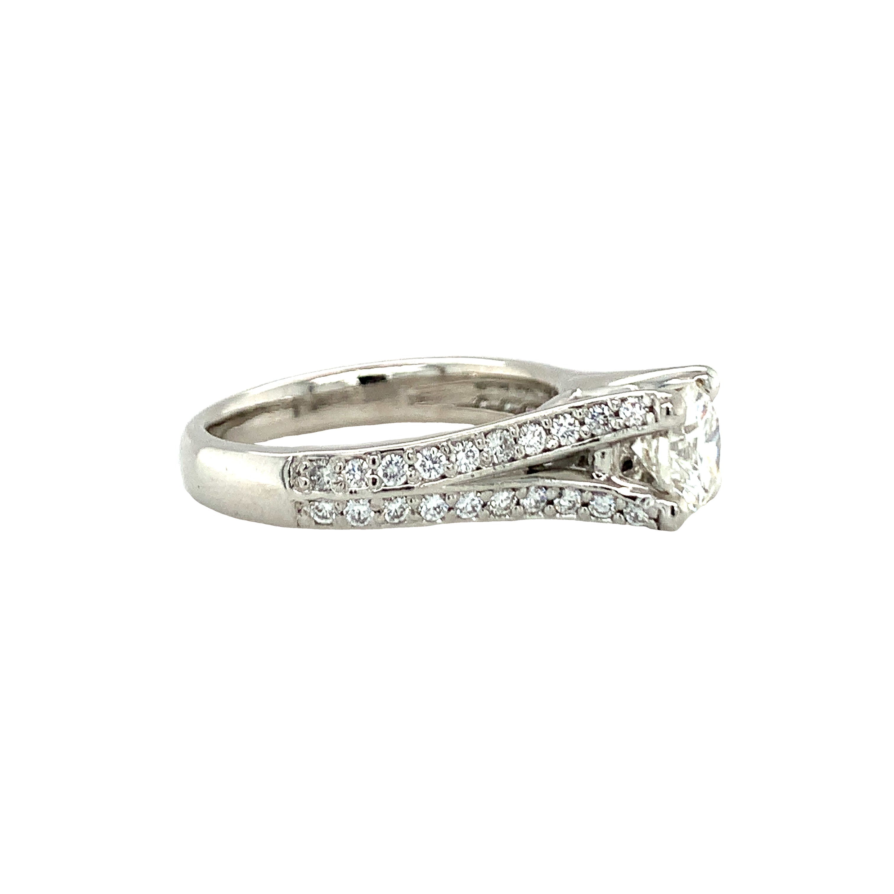 GIA Certified 1 Carat Diamond Platinum Engagement Ring