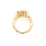 Gia Certified 3.32 Carat Diamond Engagement Ring in Yellow Gold, circa 1960s