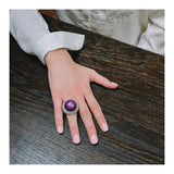 Gia Certified 78.67 Carat Star Ruby and Diamond Bombe 14K White Gold Ring