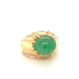 Green Jade 18K Yellow Gold Ring, circa 1970s