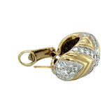 Half-Hoop Diamond 14k Yellow Gold Earrings, circa 1970s