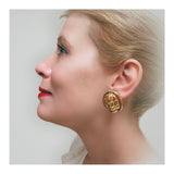 Hammered 18k Yellow Gold Earrings, circa 1960s