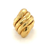 Hammered Finish 18K Yellow Gold Ring