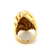Hammered Finish 18K Yellow Gold Ring