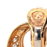 Diamond Doorknocker 18K Yellow Gold Earclips, circa 1970s