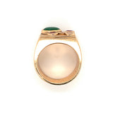 Jade and Ruby 18K Yellow Gold Ring, circa 1940s
