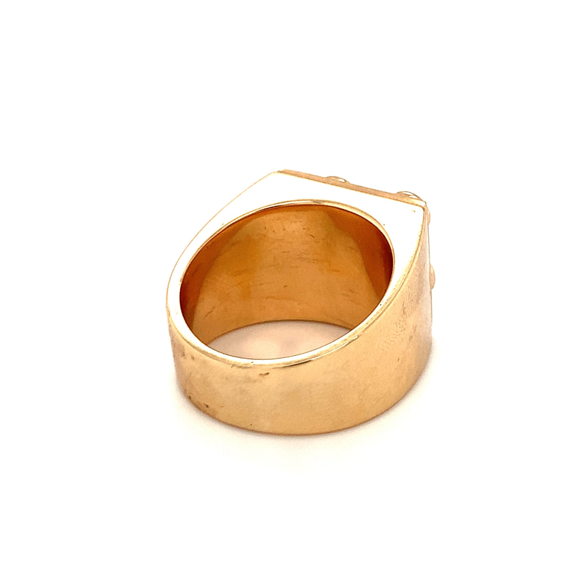 Jade and Ruby 18K Yellow Gold Ring, circa 1940s