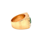 Jade and Ruby 18K Yellow Gold Ring, circa 1940s