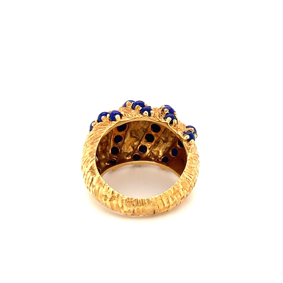 Lapis Lazuli Dome 18K Yellow Gold Ring, circa 1970s