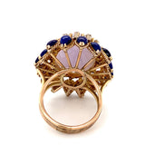 Lavender Jade, Lapis Lazuli and Diamond Yellow Gold Cocktail Ring, circa 1960s