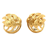 Leaf Design 18K Yellow Gold Earrings