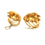 Leaf Design 18K Yellow Gold Earrings