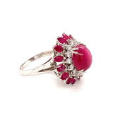 Mid-Century Cat's Eye Tourmaline White Gold Cocktail Ring