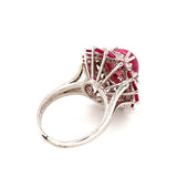 Mid-Century Cat's Eye Tourmaline White Gold Cocktail Ring