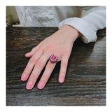 Mid-Century Cat's Eye Tourmaline White Gold Cocktail Ring