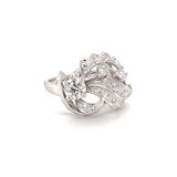 Mid-Century Diamond Cluster 14K White Gold Ring, circa 1950s