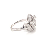 Mid-Century Diamond Cluster 14K White Gold Ring, circa 1950s