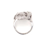 Mid-Century Diamond Cluster 14K White Gold Ring, circa 1950s