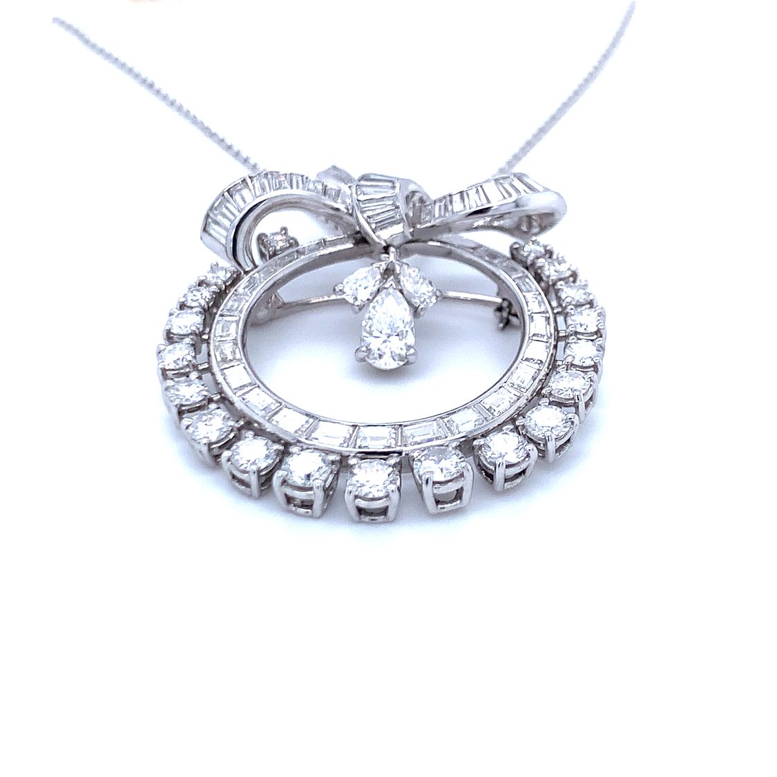 Mid-Century Diamond Platinum Circular Pendant