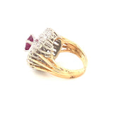 Mid-Century Ruby and Diamond Gold Ring, circa 1950s