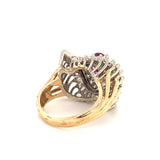 Mid-Century Ruby and Diamond Gold Ring, circa 1950s