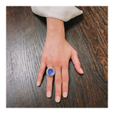 Mid-Century Star Sapphire and Diamond Platinum Ring, circa 1950s