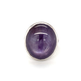 Mid-century Purple Star Sapphire 18K White Gold Ring, circa 1950s