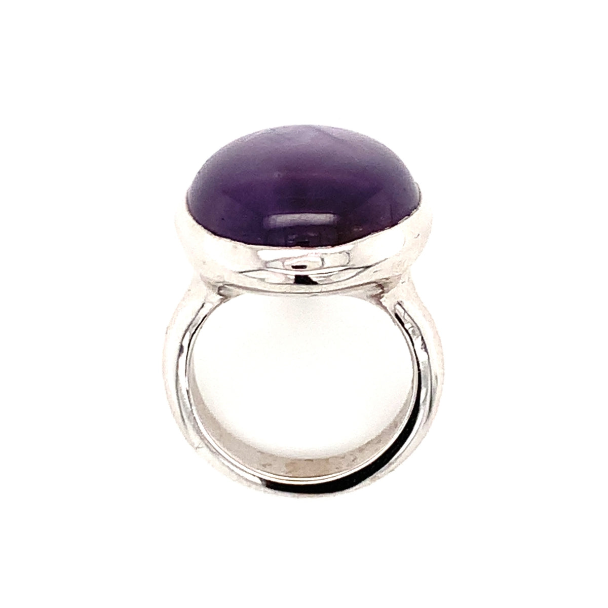 Mid-century Purple Star Sapphire 18K White Gold Ring, circa 1950s