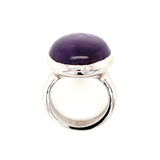 Mid-century Purple Star Sapphire 18K White Gold Ring, circa 1950s