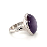 Mid-century Purple Star Sapphire 18K White Gold Ring, circa 1950s