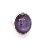Mid-century Purple Star Sapphire 18K White Gold Ring, circa 1950s