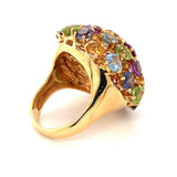 Multi-Gem Bombe Ring in 18K Yellow Gold, circa 1960s