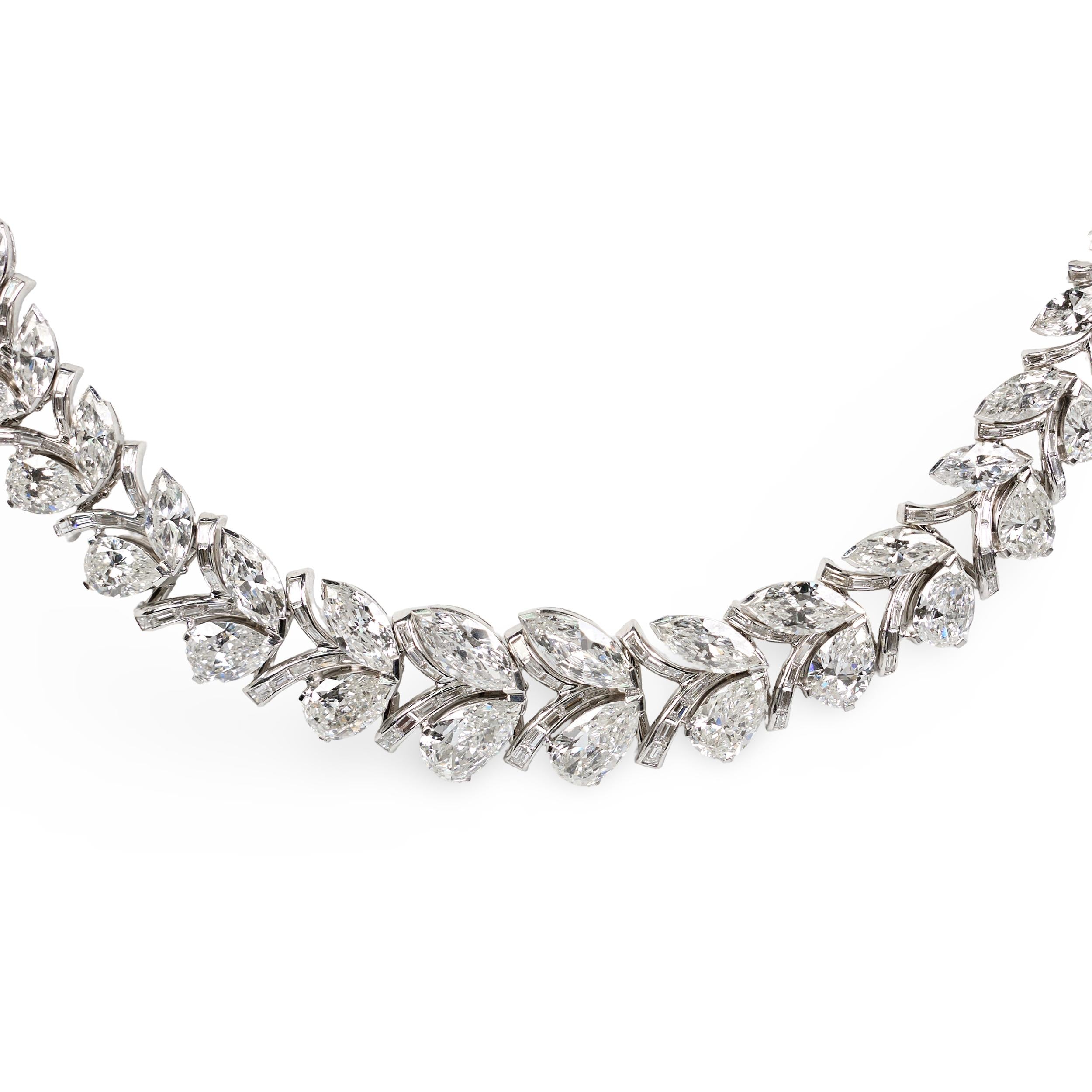 Mid-Century Diamond Platinum Necklace