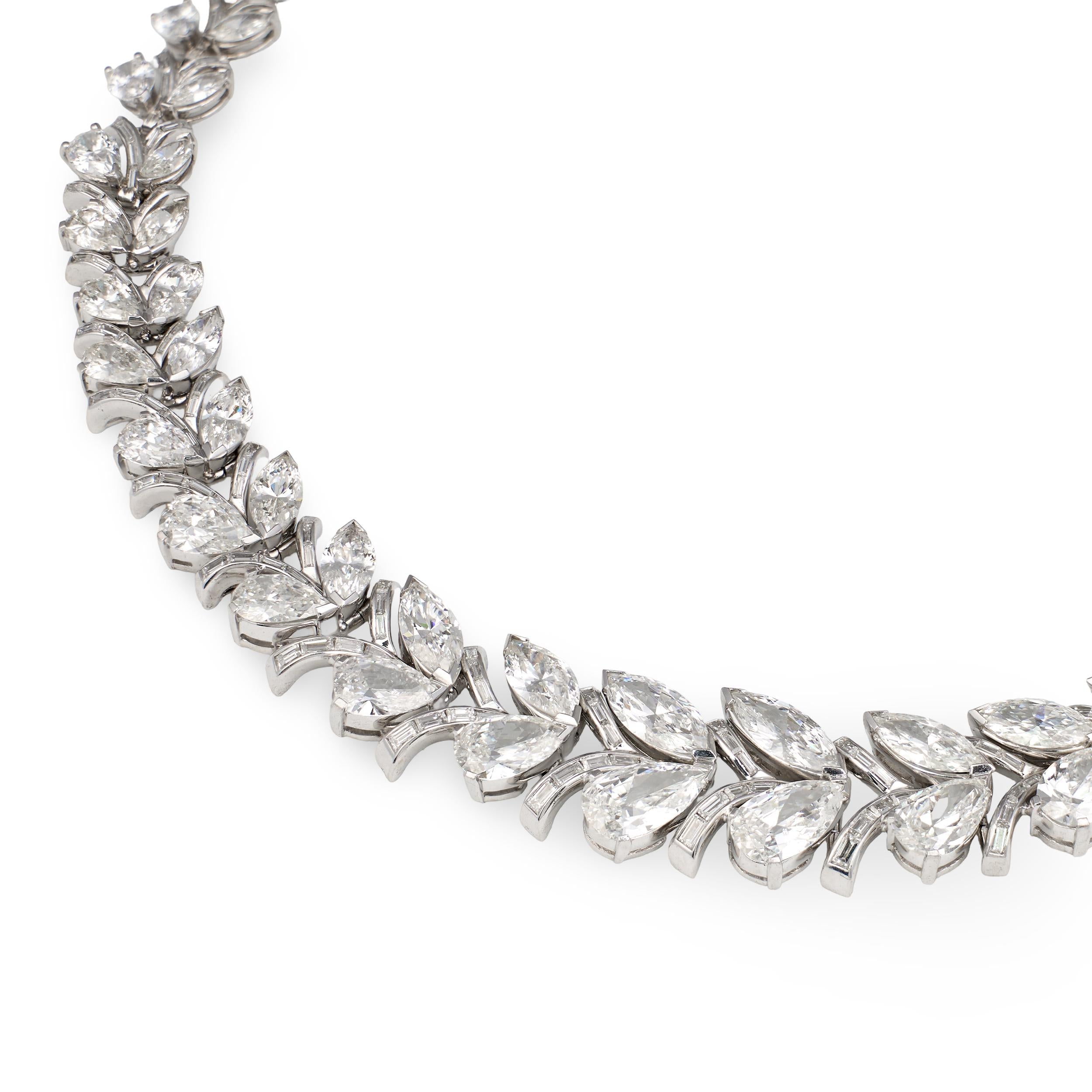 Mid-Century Diamond Platinum Necklace