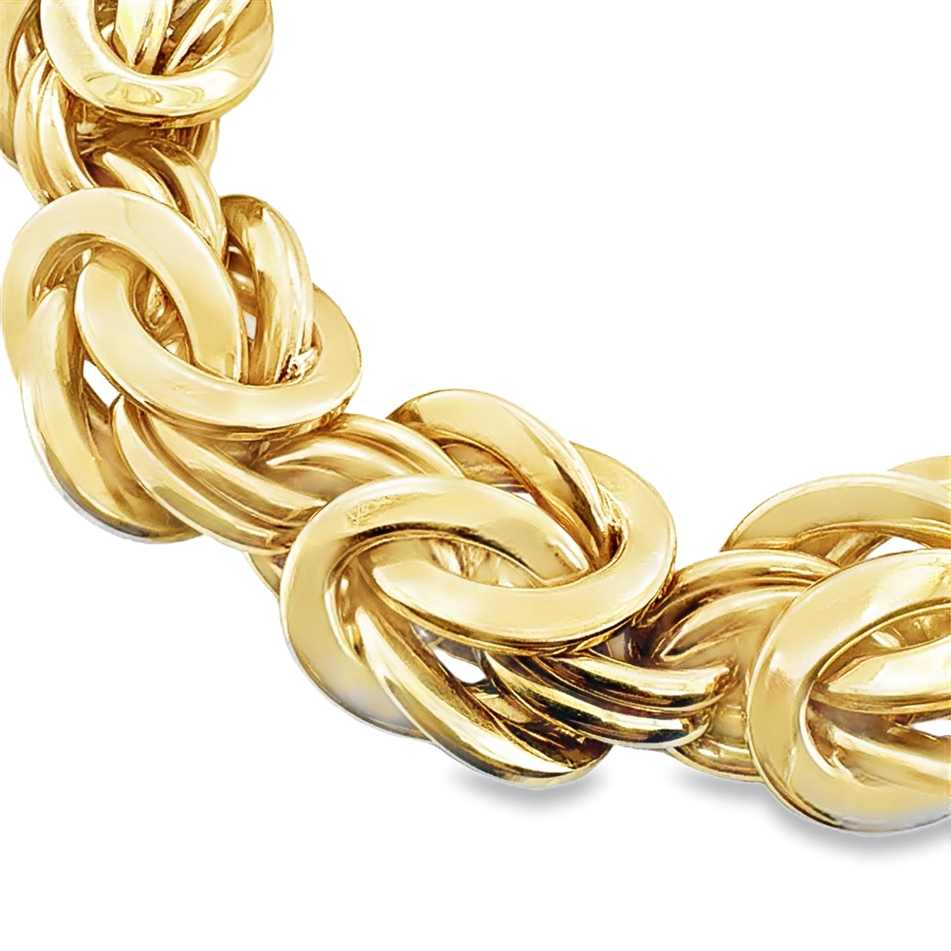 Fancy Link 18K Yellow Gold Necklace, circa 1970s