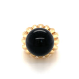 Onyx Bead 18K Yellow Gold Ring, circa 1970s