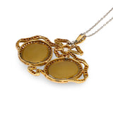 Edwardian Diamond and Onyx Platinum and 18k Yellow Gold Pendant, circa 1900s