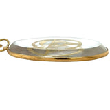18K YELLOW GOLD CRYSTAL QUARTZ "PISCES" ZODIAC SIGN PENDANT