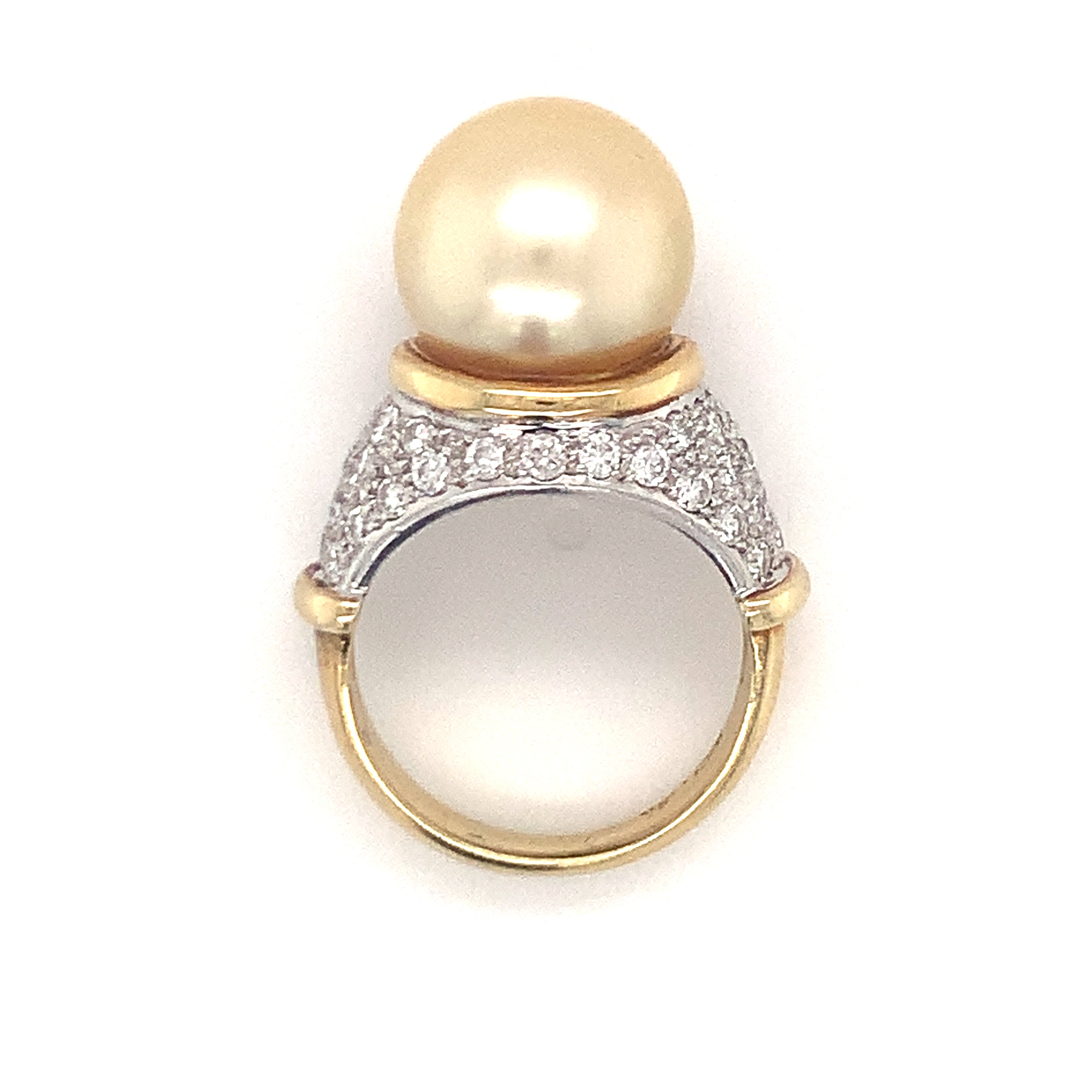 Pearl and Diamond 18K Yellow Gold Ring