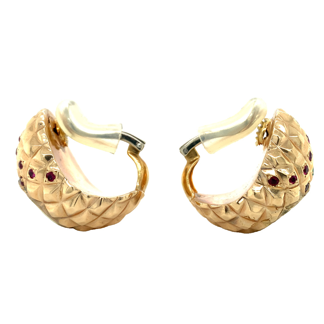 Pearl and Multi-Gem 18K Yellow Gold Earrings