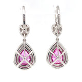 Pink Sapphire and Diamond Dangle Platinum Earrings by Omi
