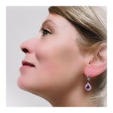 Pink Sapphire and Diamond Dangle Platinum Earrings by Omi