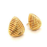Pyramid Shaped Earrings in 18K Yellow Gold, circa 1970s