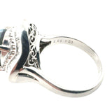 MID-CENTURY PLATINUM BLACK OPAL AND DIAMOND BALLERINA STYLE RING