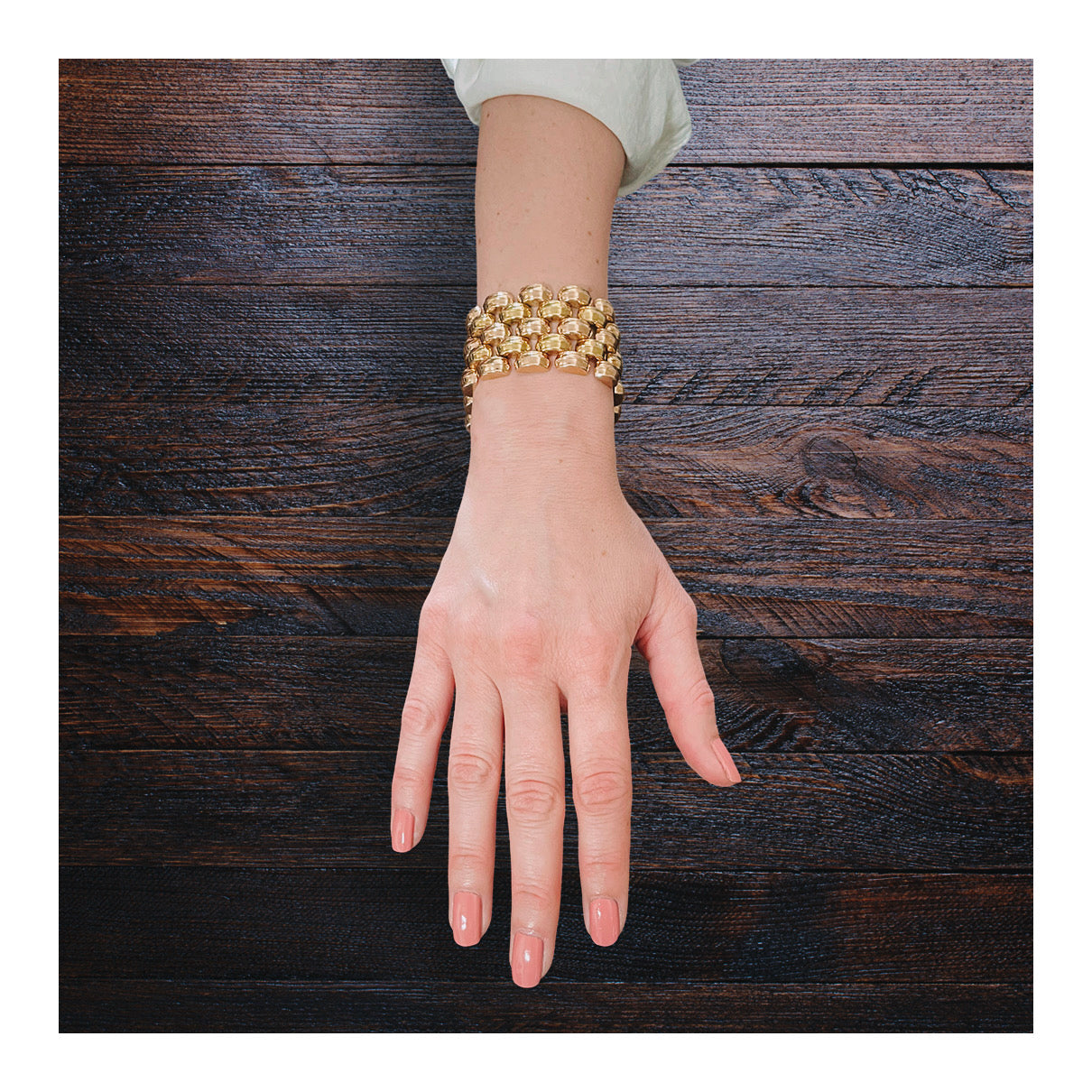 Retro 18K Tri-Color Gold Bracelet