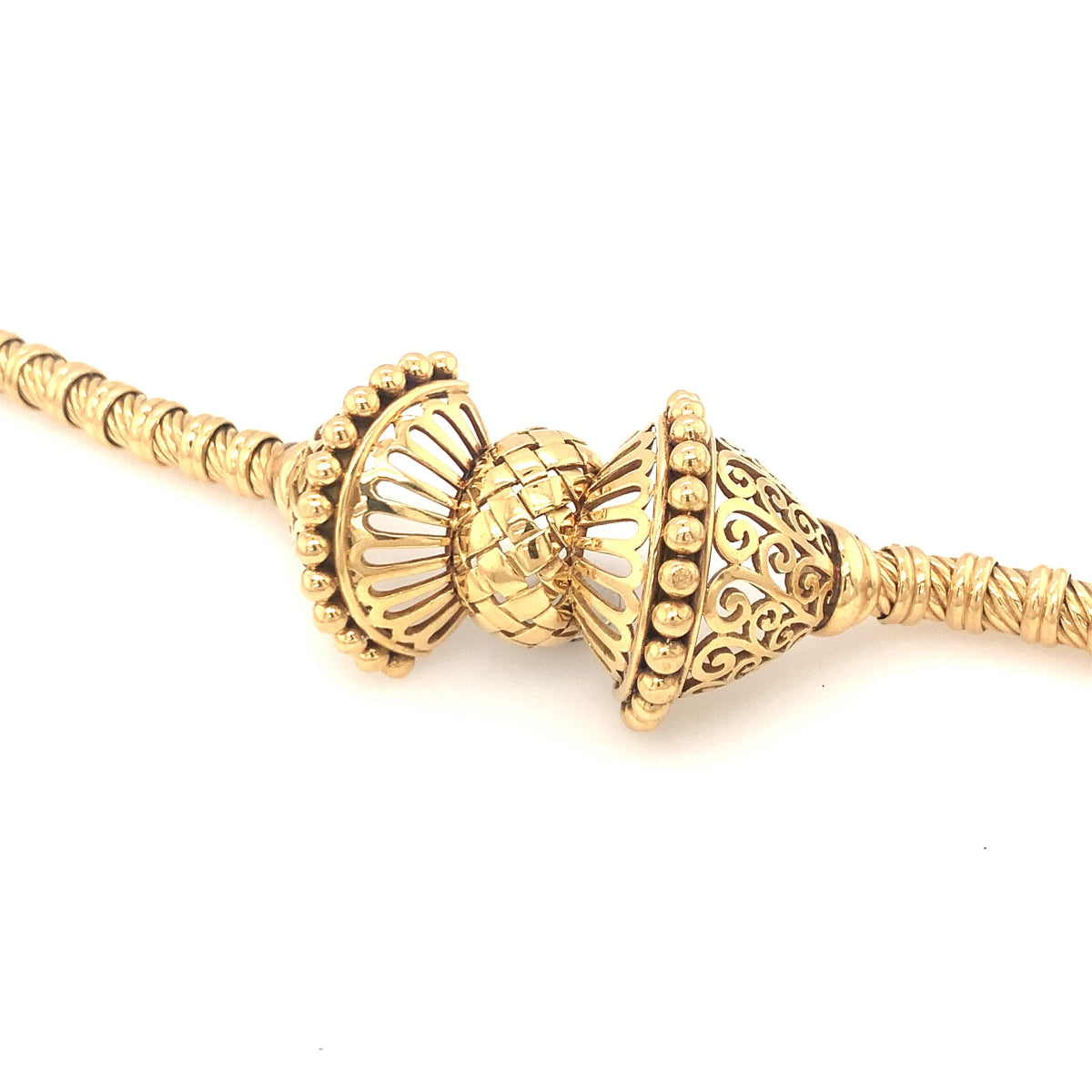 Retro Bow Motif 18K Yellow and Rose Gold Bracelet, circa 1940s