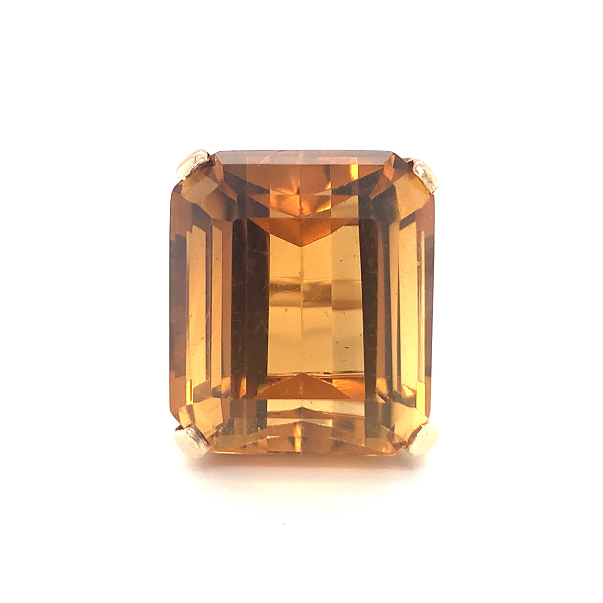 Retro Citrine 14K Rose Gold Ring, 1940s