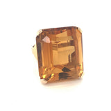 Retro Citrine 14K Rose Gold Ring, 1940s